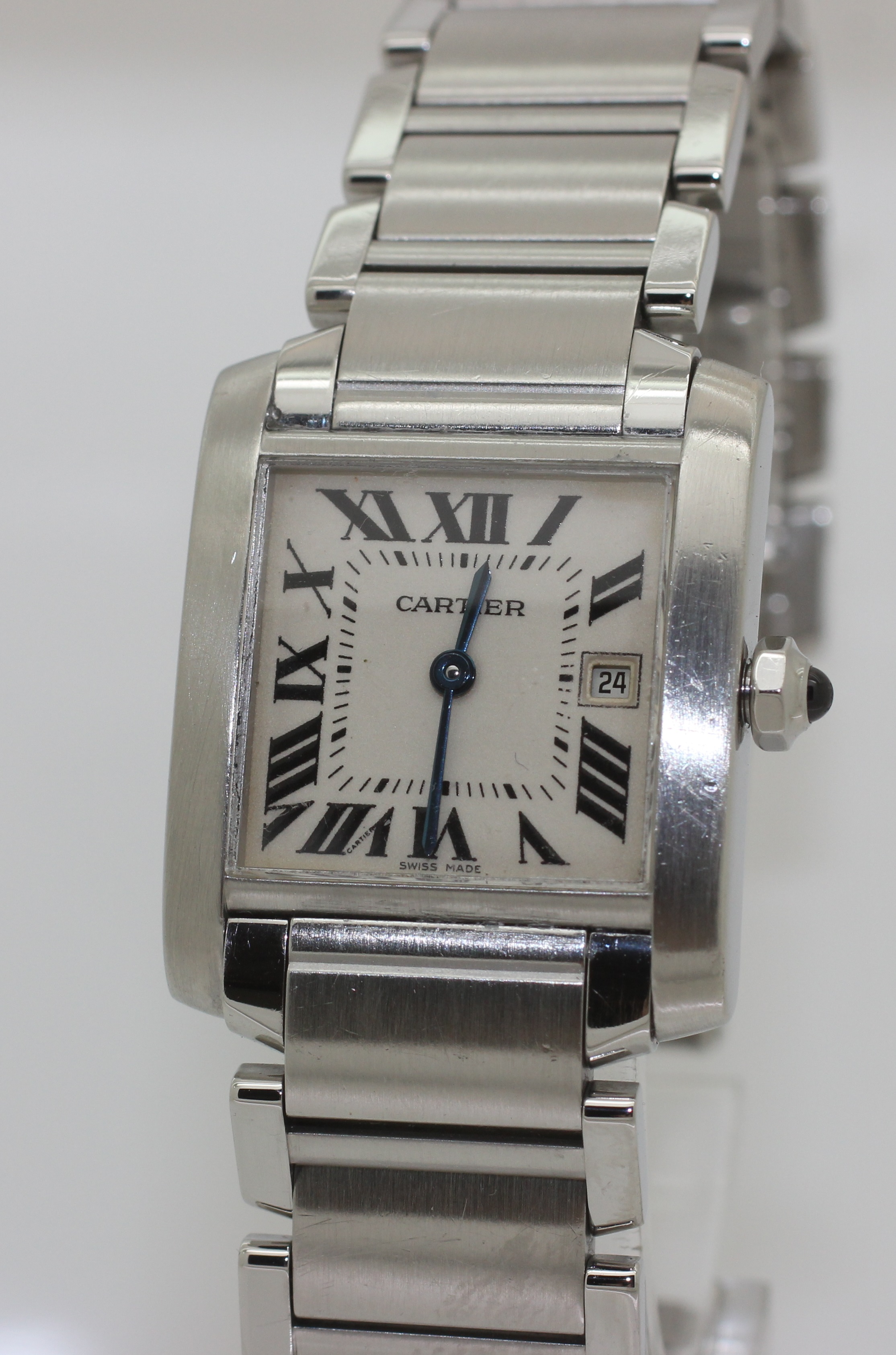 2003 Ladies Stainless Steel Mid Sized Cartier Tank Francaise 2465 Box & Papers